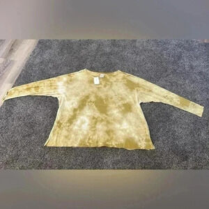 People of Leisure made in LA medium cotton & tencel yellow marbled soft tie dye